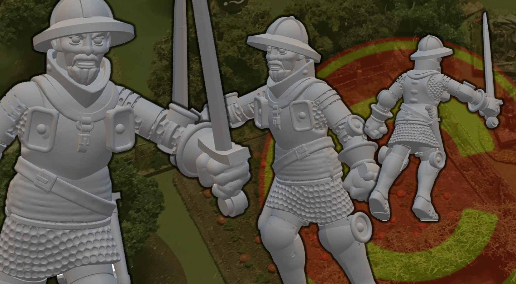 Medieval Man-at-Arms with Kettle Hat and Sword